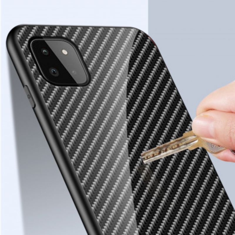 Cover Samsung Galaxy A22 5G Kulfiber Hærdet Glas