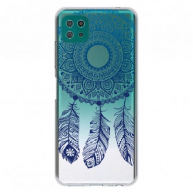 Cover Samsung Galaxy A22 5G Mandala Med Enkelt Blomst