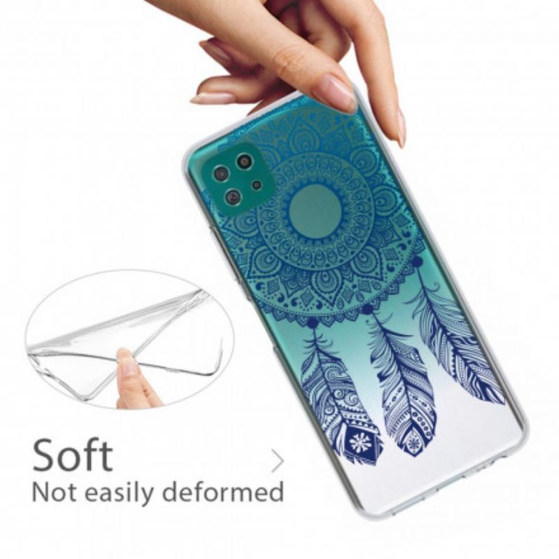 Cover Samsung Galaxy A22 5G Mandala Med Enkelt Blomst