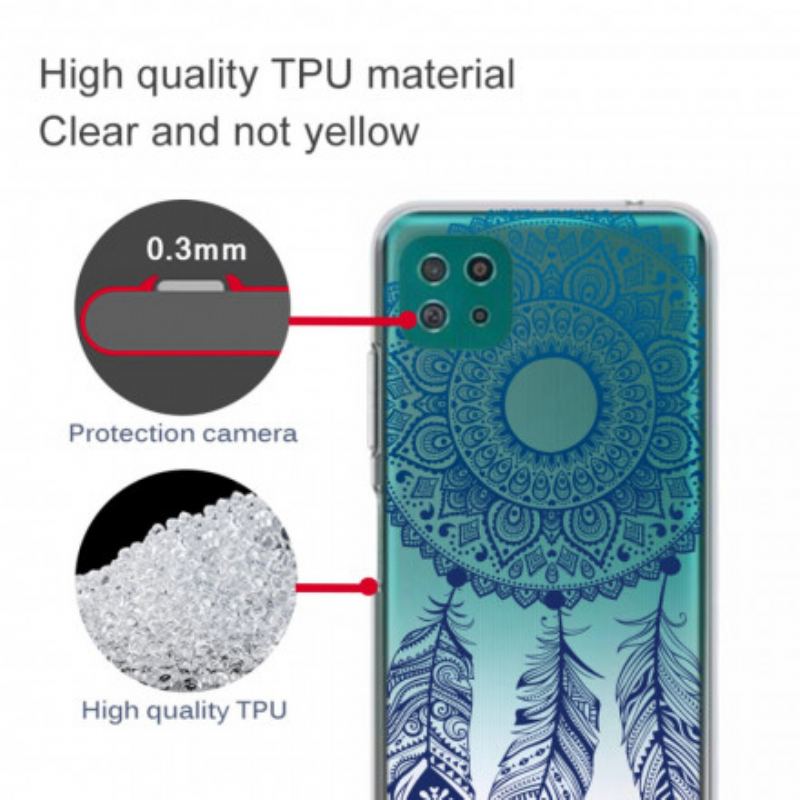 Cover Samsung Galaxy A22 5G Mandala Med Enkelt Blomst