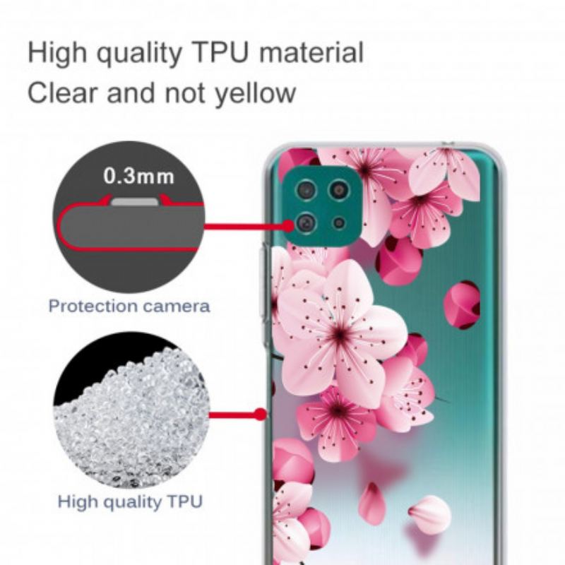 Cover Samsung Galaxy A22 5G Små Lyserøde Blomster