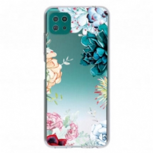 Cover Samsung Galaxy A22 5G Sømløse Akvarelblomster