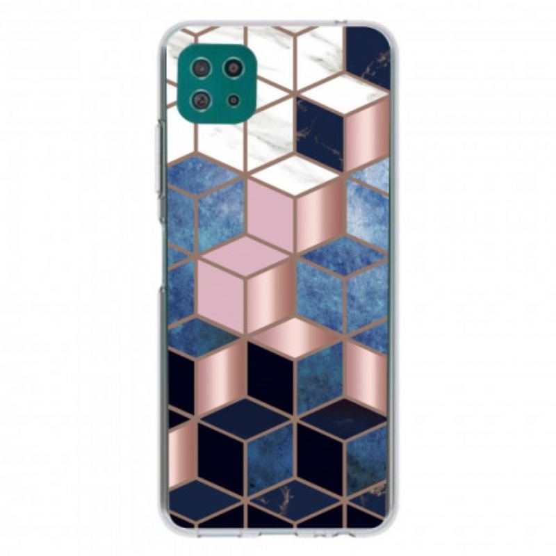 Cover Samsung Galaxy A22 5G Variabel Geometrisk Marmor