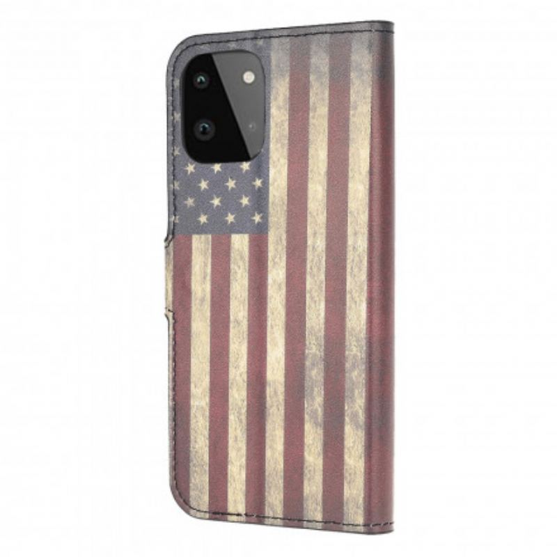 Flip Cover Samsung Galaxy A22 5G Amerikansk Flag