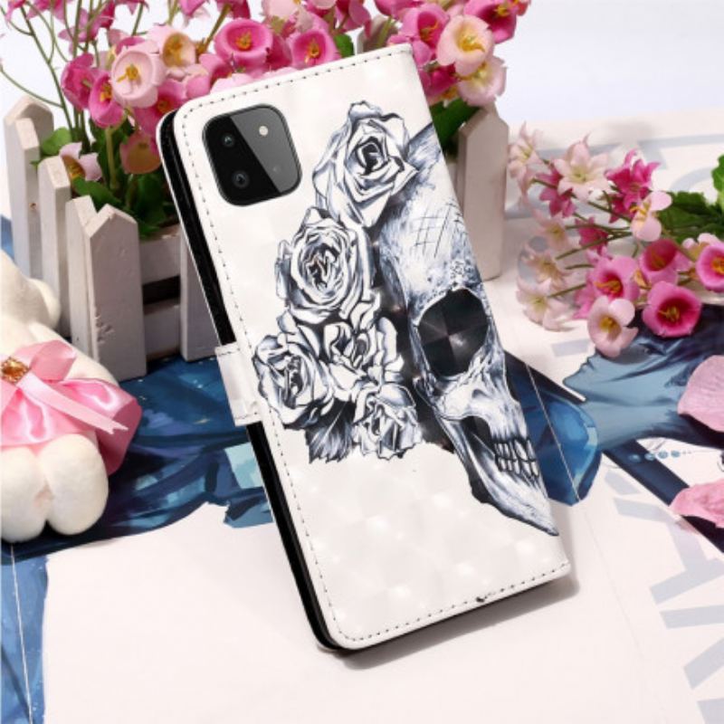 Flip Cover Samsung Galaxy A22 5G Blomstrende Kranie