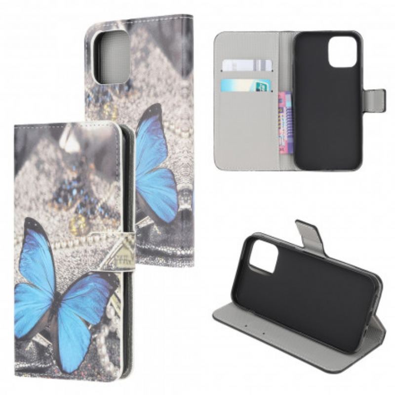 Flip Cover Samsung Galaxy A22 5G Butterfly Prestige Blå