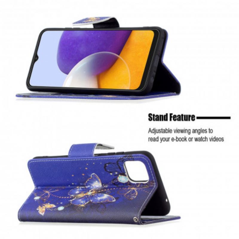 Flip Cover Samsung Galaxy A22 5G Evige Sommerfugle