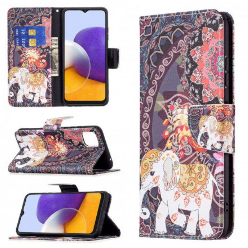Flip Cover Samsung Galaxy A22 5G Indisk Elefant