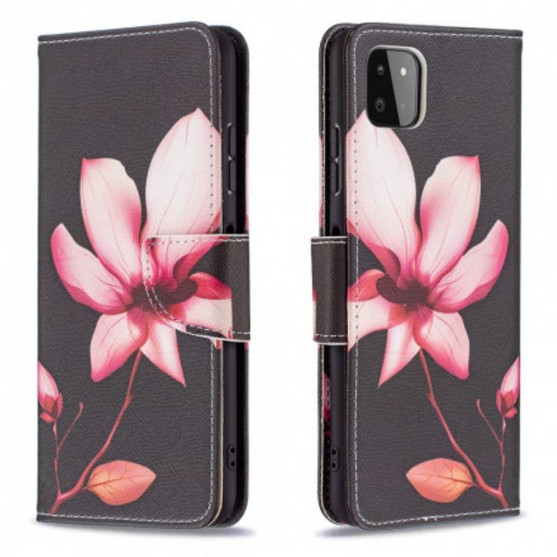 Flip Cover Samsung Galaxy A22 5G Lyserød Blomst