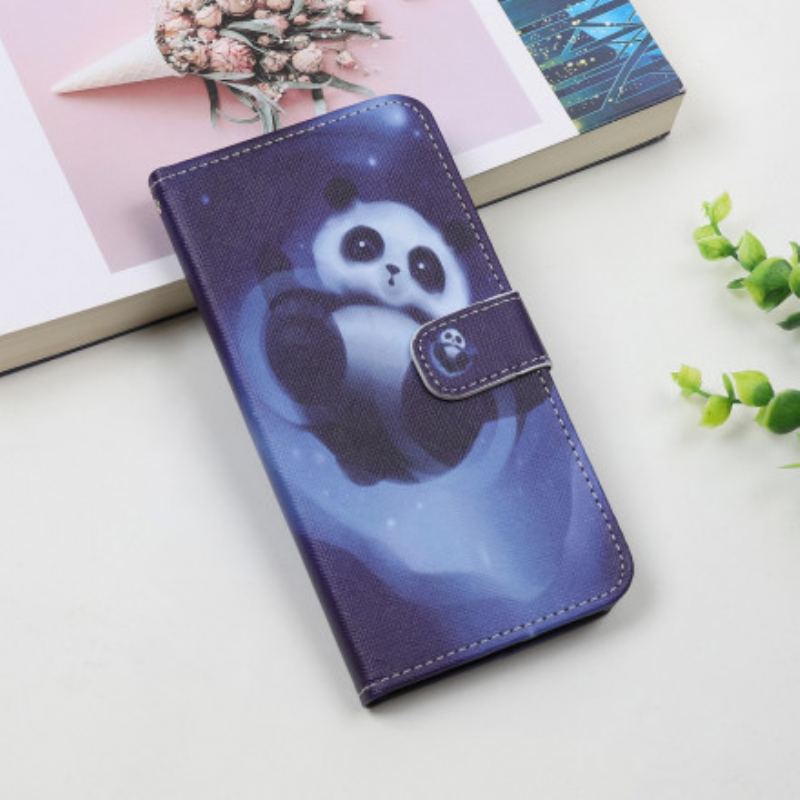 Flip Cover Samsung Galaxy A22 5G Med Snor Panda Space Med Snor