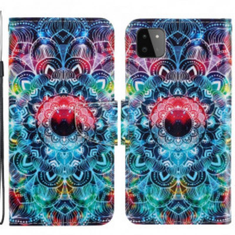 Flip Cover Samsung Galaxy A22 5G Med Snor Prangende Strappy Mandala