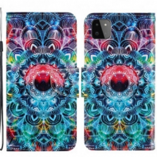 Flip Cover Samsung Galaxy A22 5G Med Snor Prangende Strappy Mandala