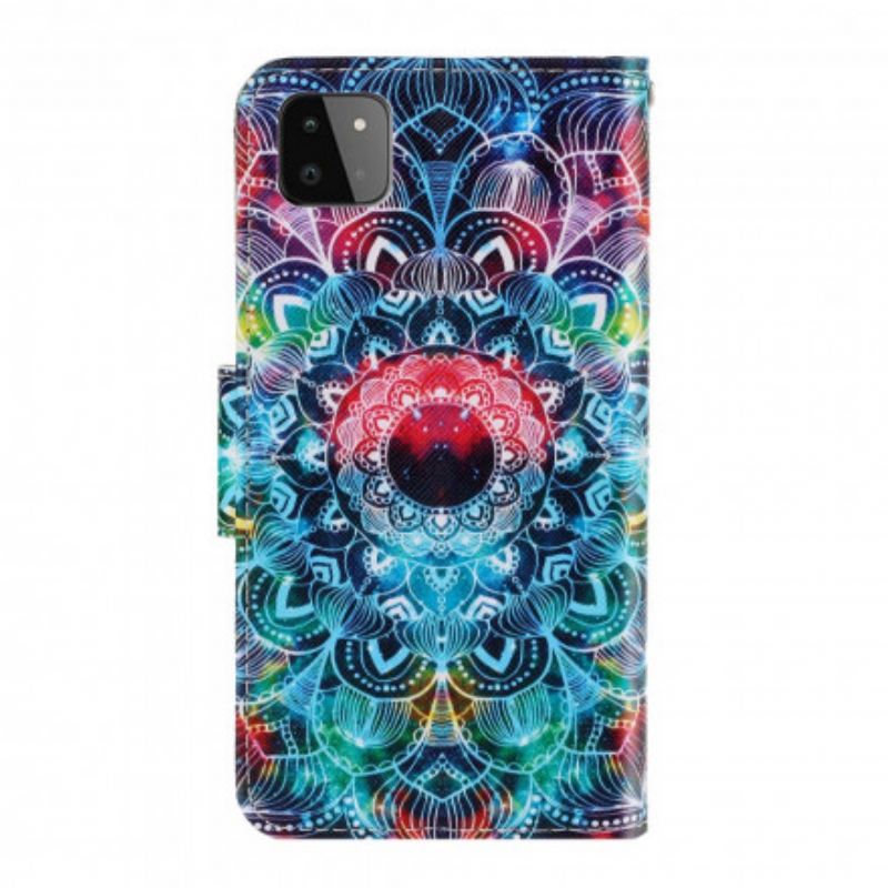 Flip Cover Samsung Galaxy A22 5G Med Snor Prangende Strappy Mandala