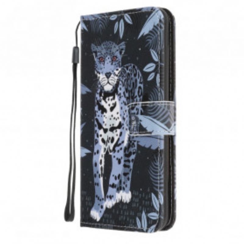 Flip Cover Samsung Galaxy A22 5G Med Snor Strappy Leopard