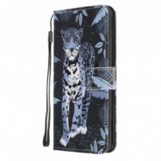 Flip Cover Samsung Galaxy A22 5G Med Snor Strappy Leopard