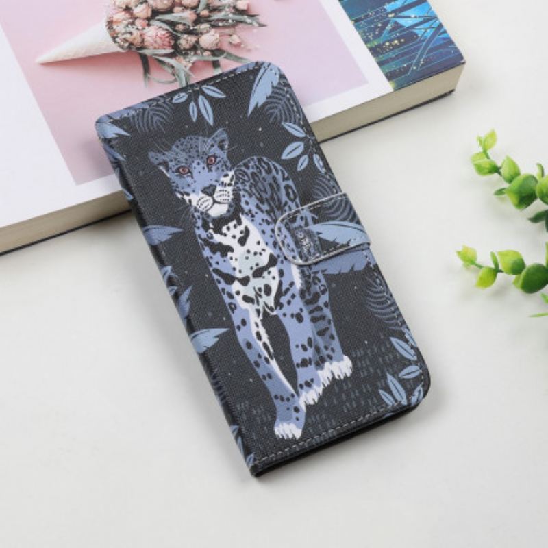 Flip Cover Samsung Galaxy A22 5G Med Snor Strappy Leopard