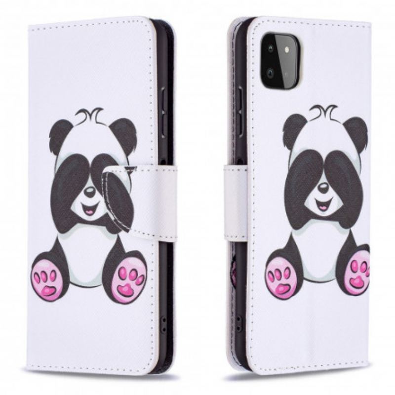 Flip Cover Samsung Galaxy A22 5G Panda Sjov