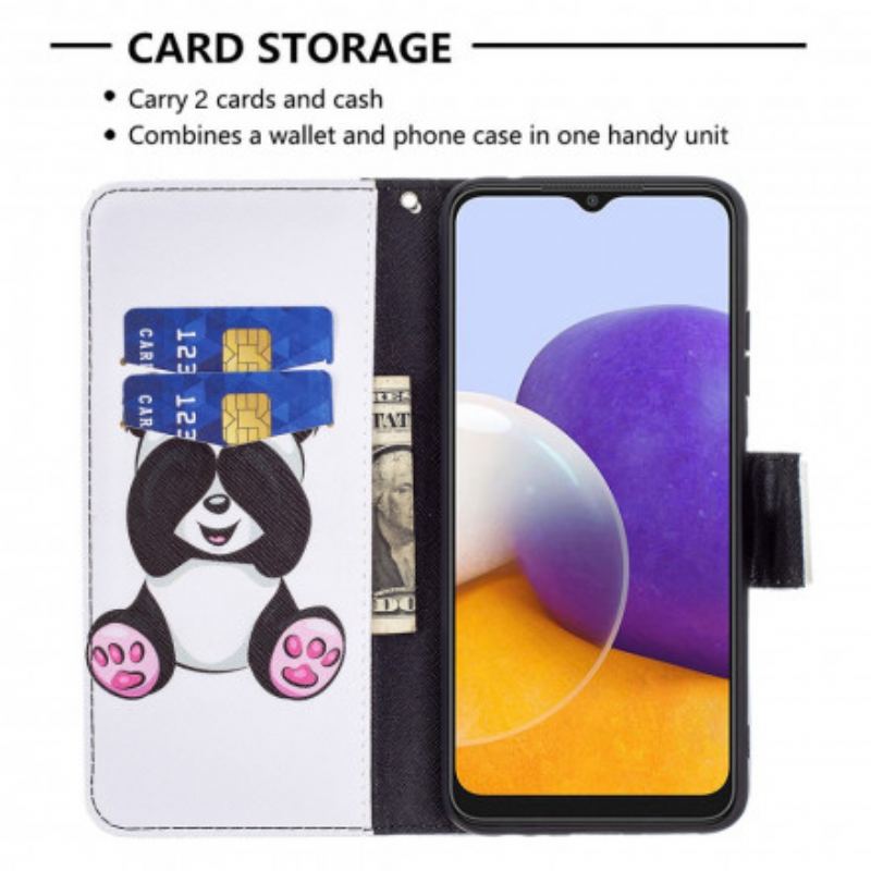 Flip Cover Samsung Galaxy A22 5G Panda Sjov