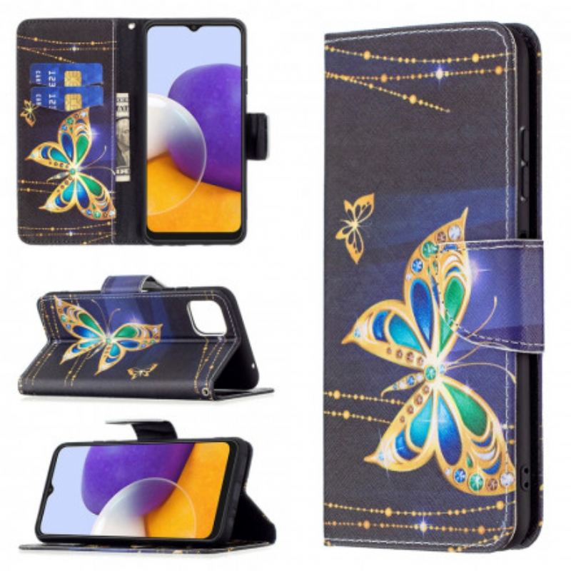 Flip Cover Samsung Galaxy A22 5G Sommerfugle Konger