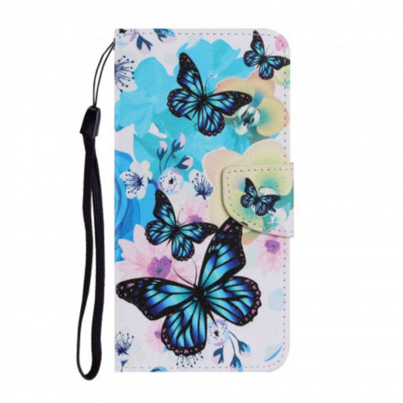 Flip Cover Samsung Galaxy A22 5G Sommerfugle Og Sommerblomster