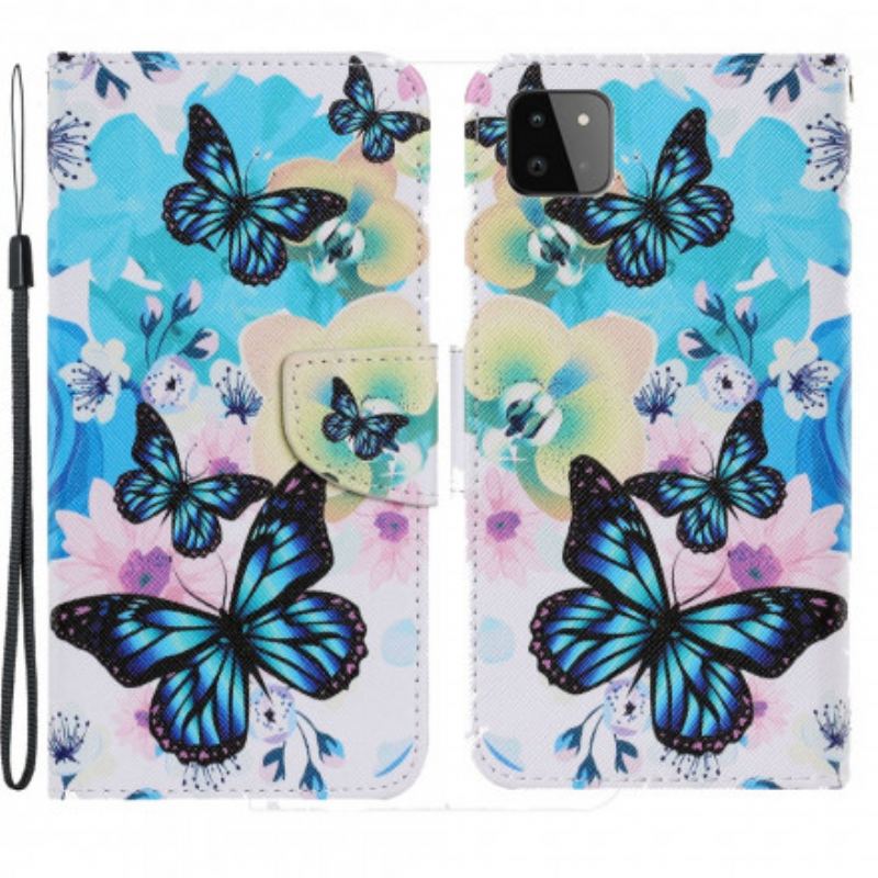 Flip Cover Samsung Galaxy A22 5G Sommerfugle Og Sommerblomster