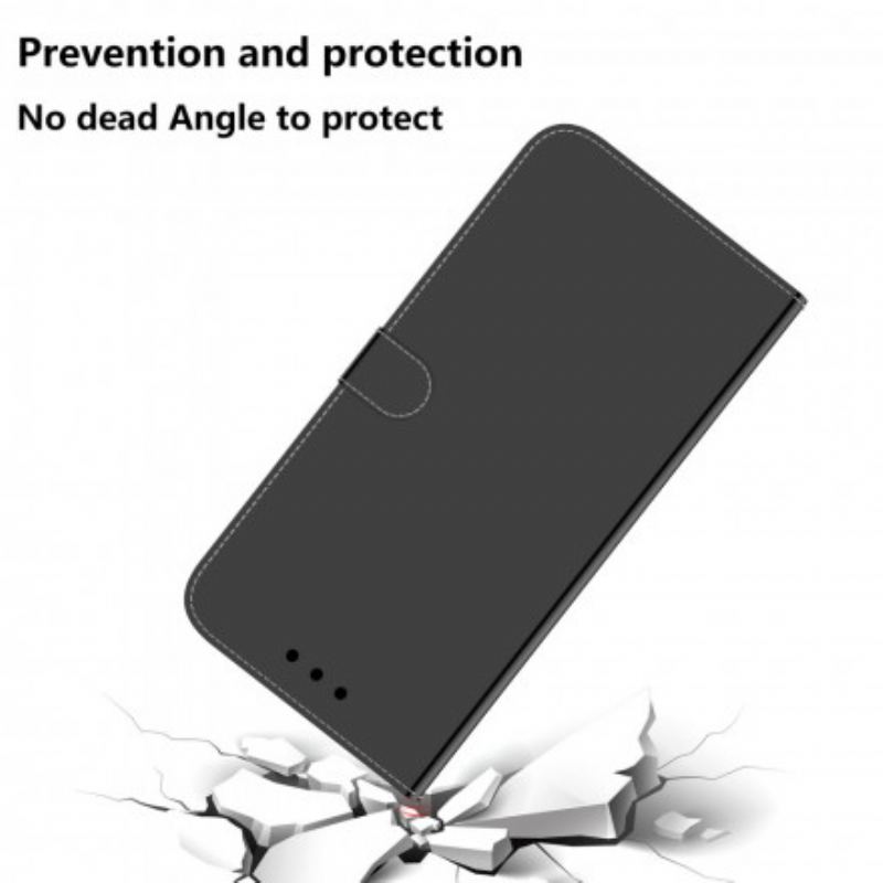 Flip Cover Samsung Galaxy A22 5G Spejlcover I Imiteret Læder