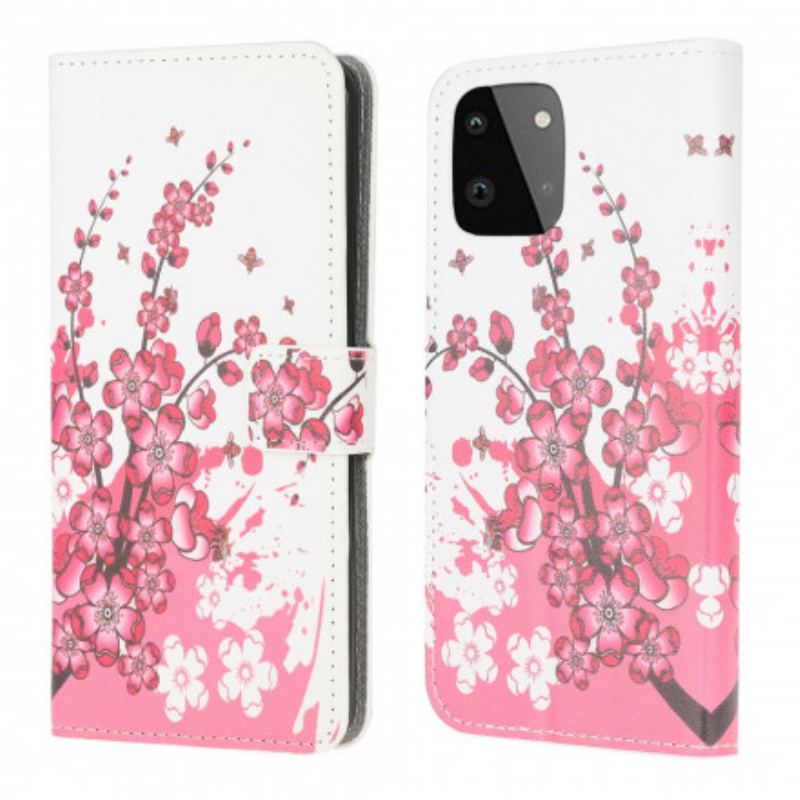 Flip Cover Samsung Galaxy A22 5G Tropiske Blomster