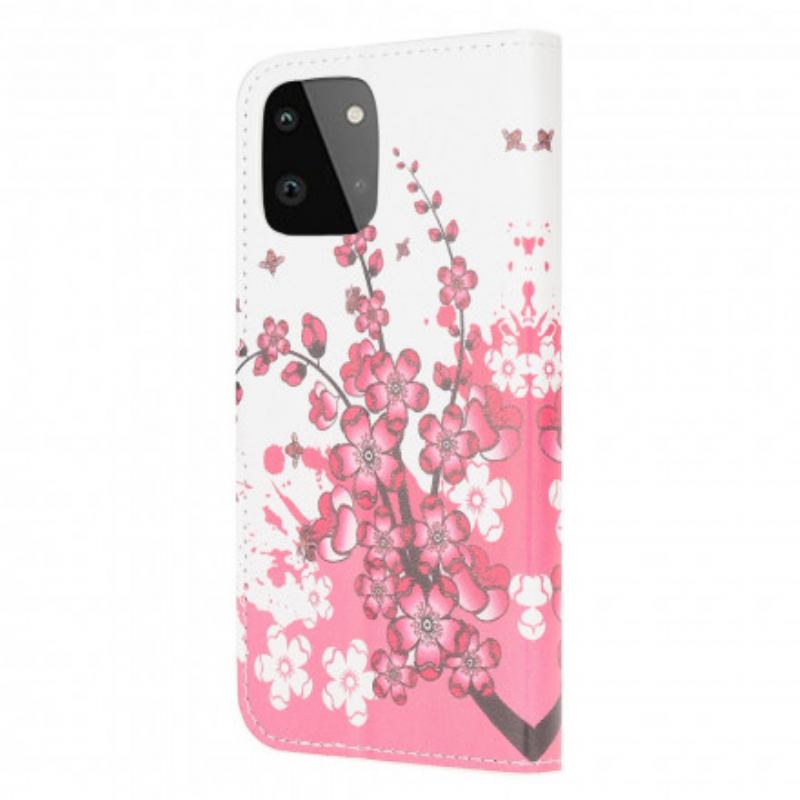 Flip Cover Samsung Galaxy A22 5G Tropiske Blomster