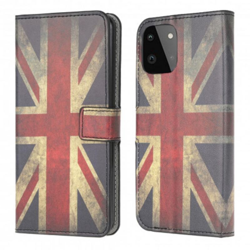 Læder Cover Samsung Galaxy A22 5G England Flag