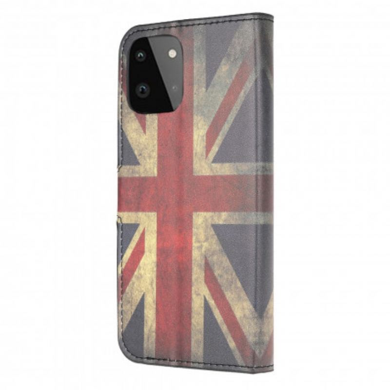 Læder Cover Samsung Galaxy A22 5G England Flag