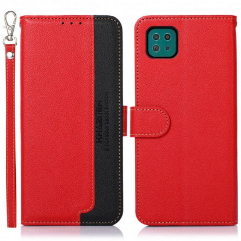 Læder Cover Samsung Galaxy A22 5G Lychee Style Rfid Khazneh