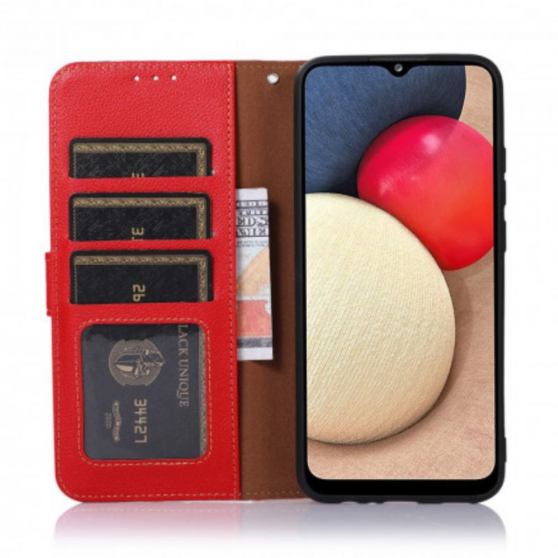 Læder Cover Samsung Galaxy A22 5G Lychee Style Rfid Khazneh