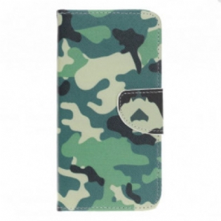 Læder Cover Samsung Galaxy A22 5G Militær Camouflage