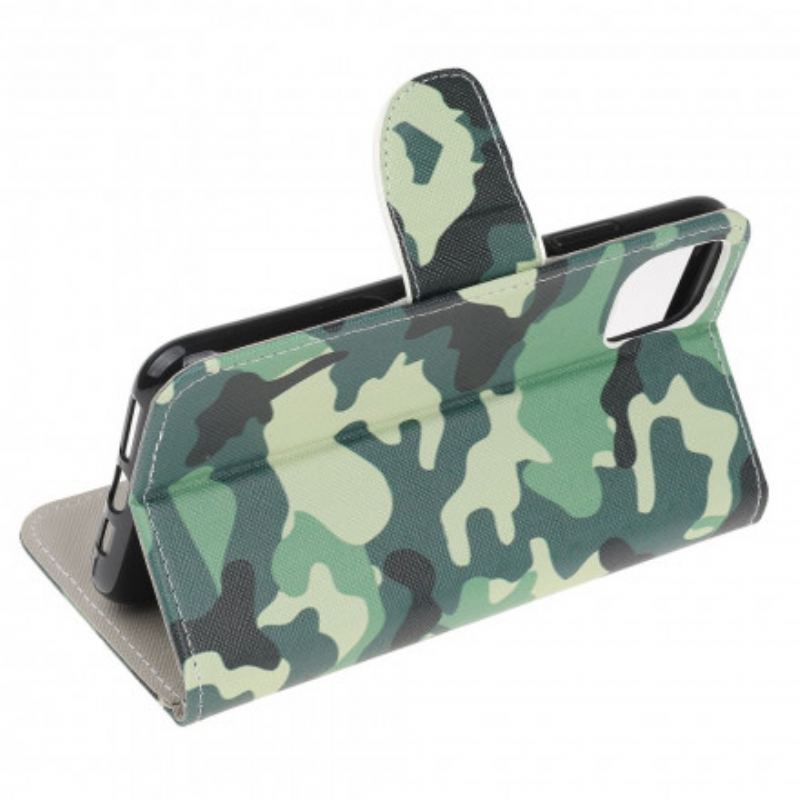 Læder Cover Samsung Galaxy A22 5G Militær Camouflage