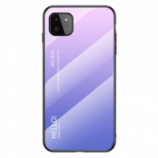 Mobilcover Samsung Galaxy A22 5G Hærdet Glas Hej