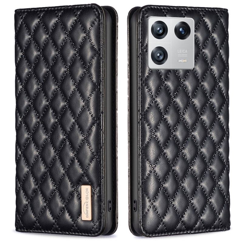 Cover Xiaomi 13 Flip Cover Binfen Farvestil Quiltet