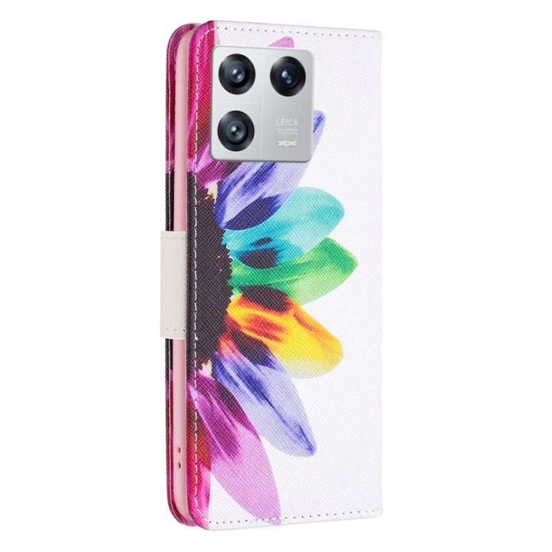 Flip Cover Xiaomi 13 Akvarel Blomst