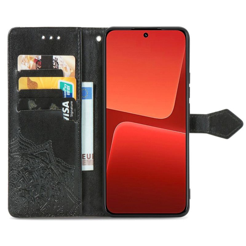 Flip Cover Xiaomi 13 Mandala Sun Med Snor