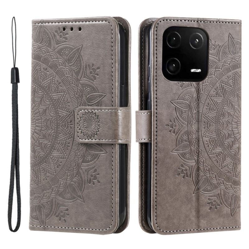 Flip Cover Xiaomi 13 Mandala Sun Med Snor