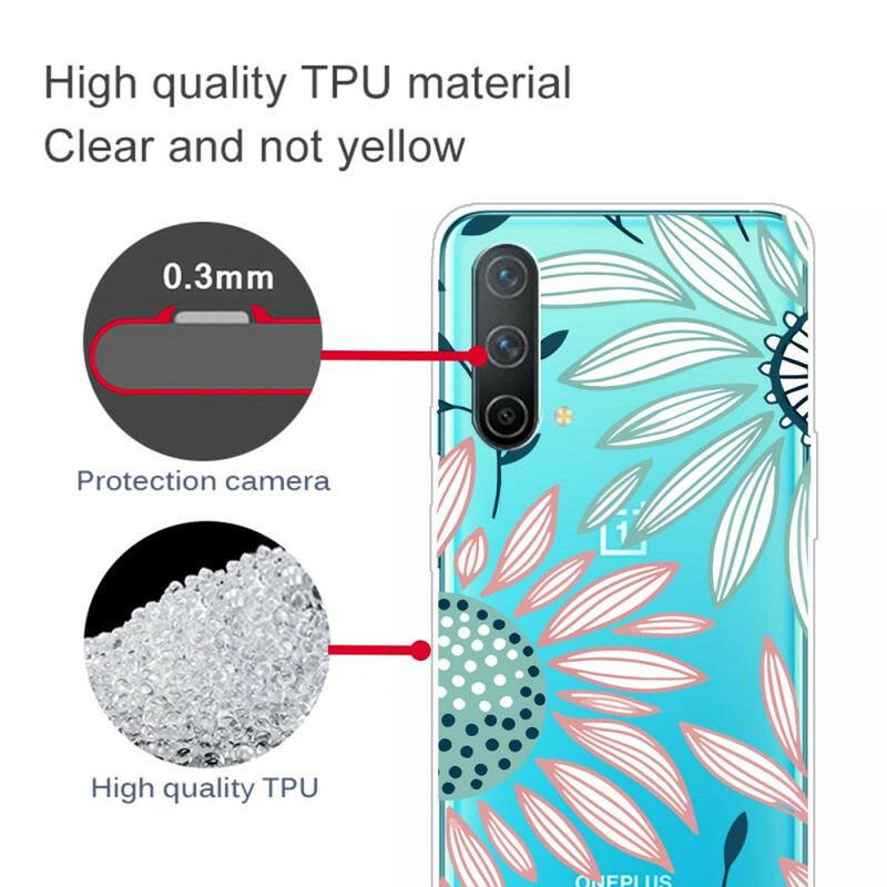 Cover OnePlus Nord CE 5G Gennemsigtig En Blomst