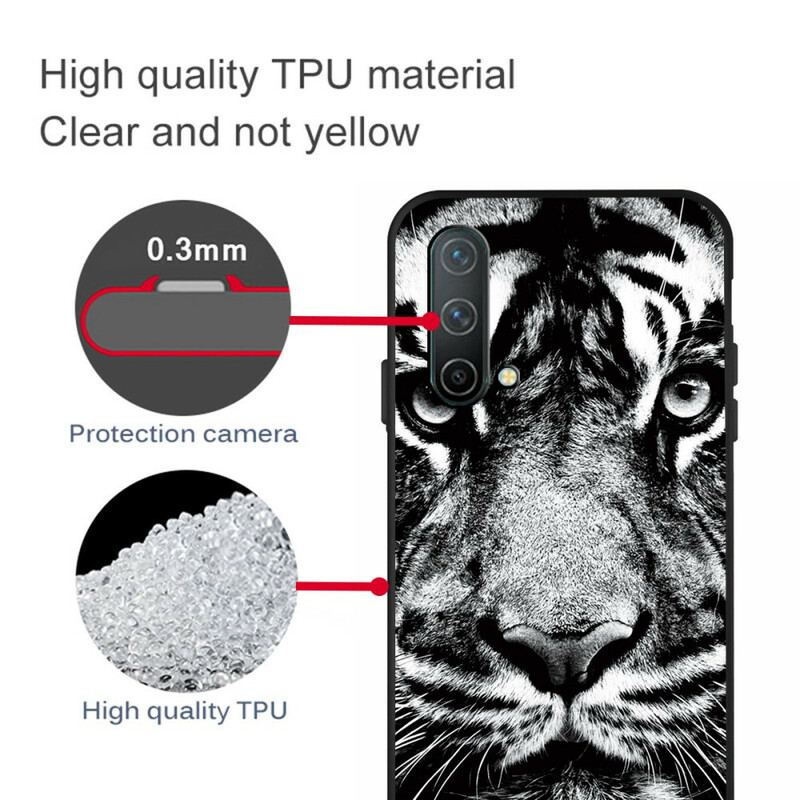 Cover OnePlus Nord CE 5G Sort Og Hvid Tiger