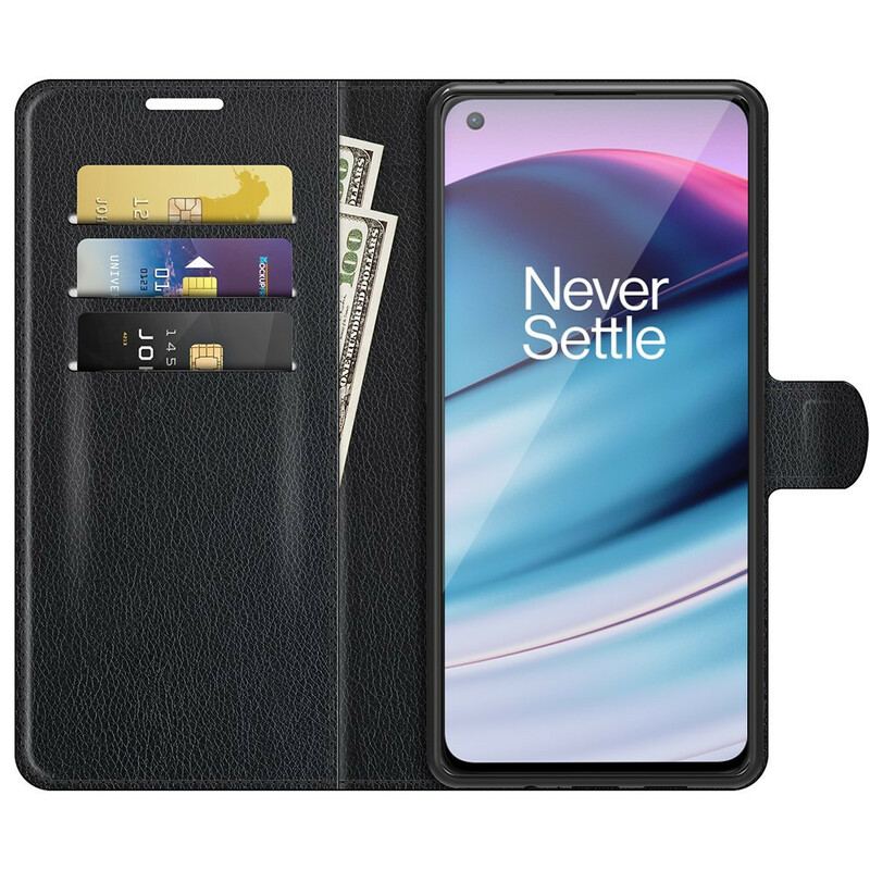 Flip Cover OnePlus Nord CE 5G Klassisk Litchi-effekt