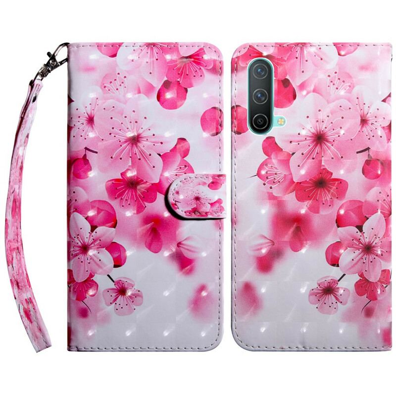 Flip Cover OnePlus Nord CE 5G Lyserøde Blomster