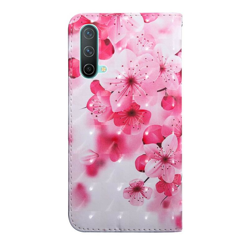 Flip Cover OnePlus Nord CE 5G Lyserøde Blomster