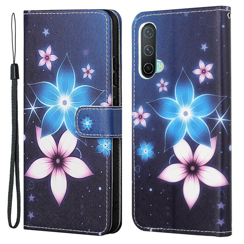 Flip Cover OnePlus Nord CE 5G Med Snor Lunar Strap Blomster