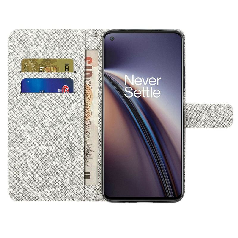 Flip Cover OnePlus Nord CE 5G Med Snor Lunar Strap Blomster