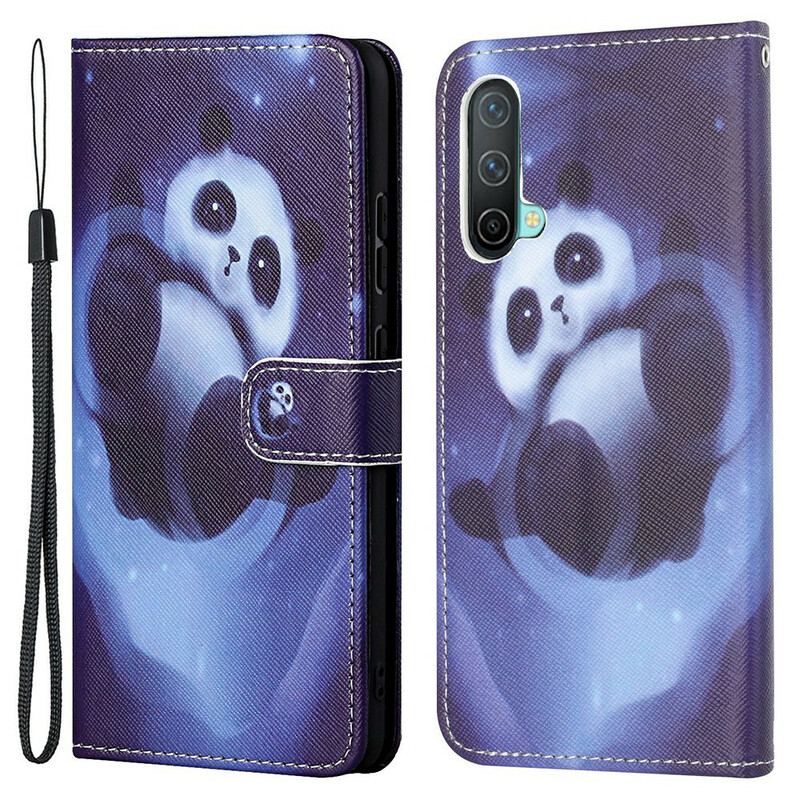 Flip Cover OnePlus Nord CE 5G Med Snor Panda Space Med Snor