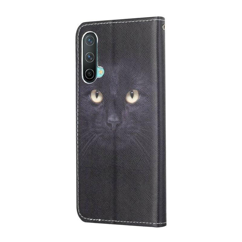 Flip Cover OnePlus Nord CE 5G Med Snor Strappy Black Cat Eyes