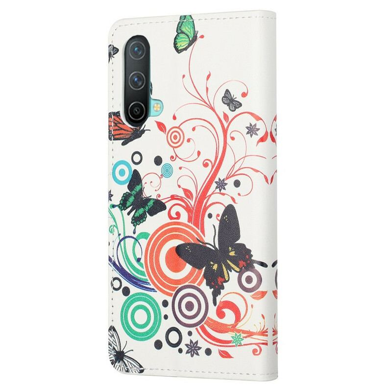 Flip Cover OnePlus Nord CE 5G Sommerfugle