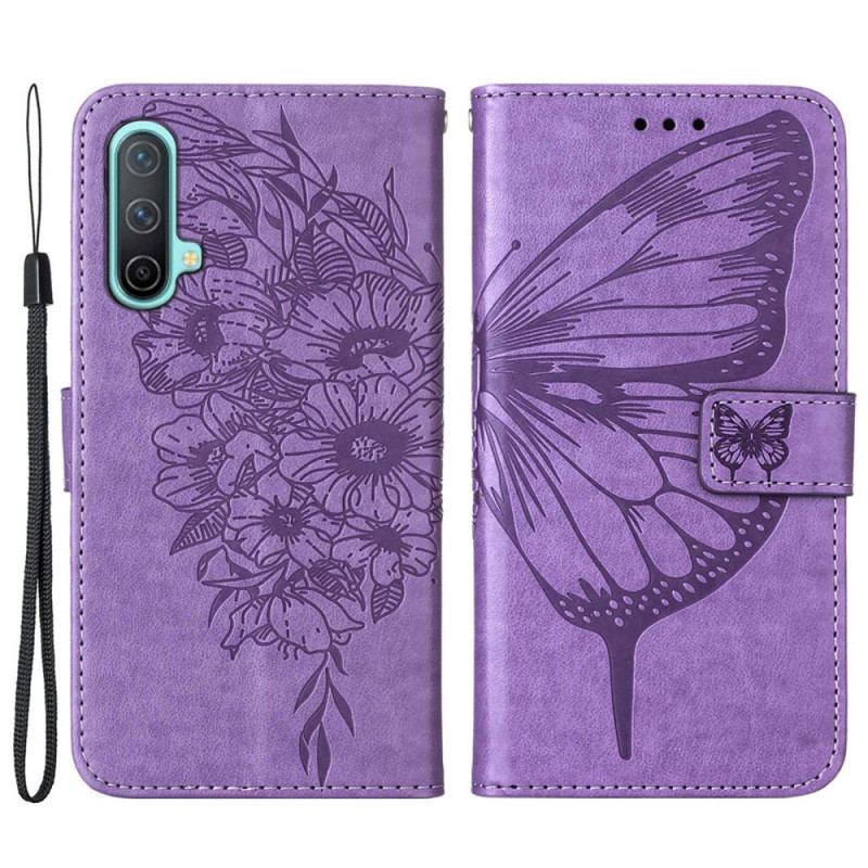 Flip Cover OnePlus Nord CE 5G Sommerfugle Design